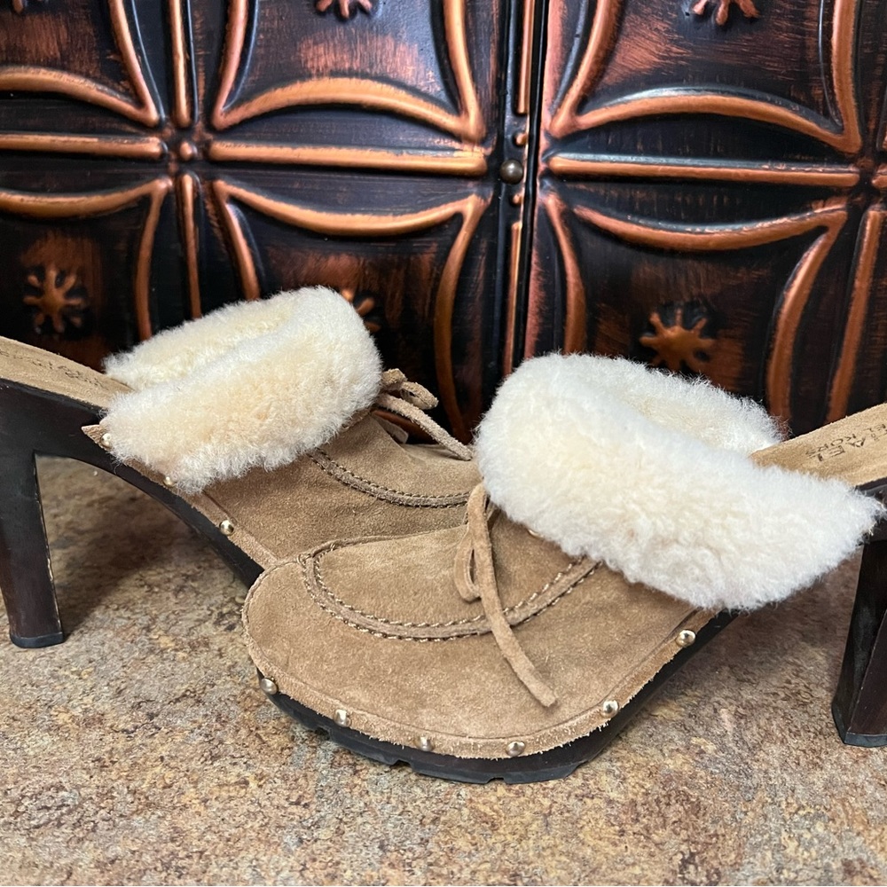 Michael Kors fleece trimmed mules. Size 7.5